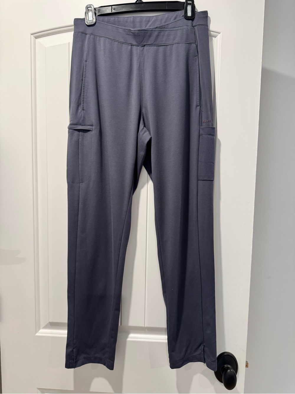 Gray straight leg scrub pants